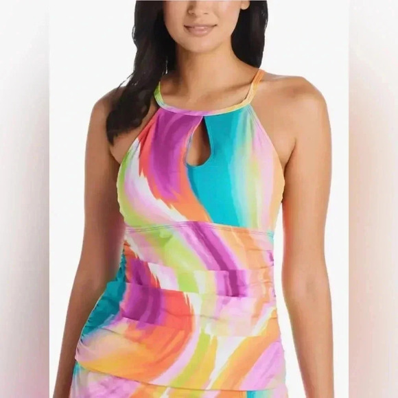 Bleu Rod Beattie Splash Out High Neck Tankini Top Size 4 - Picture 4 of 10